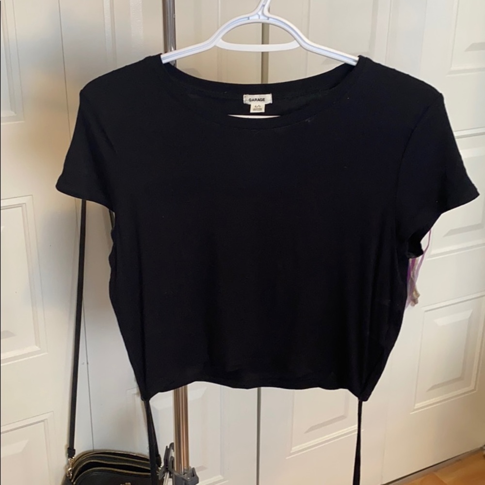 Black tie crop top